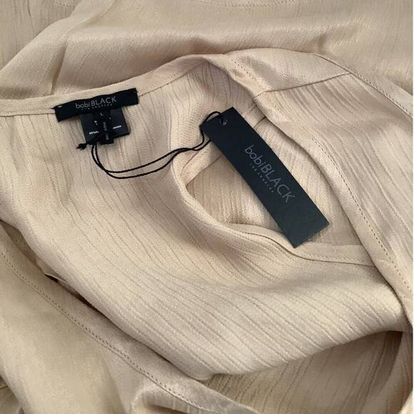 Bobi Beige Women Cropped Woven Satin Tank Size Large - Picture 11 of 13